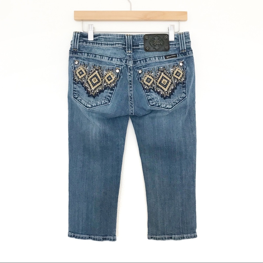 MISS ME Distressed & Embellished Capris